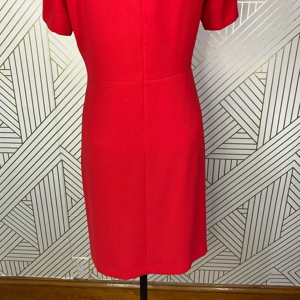 Gerard Darel Red Gold Grommet Neck Short Sleeve Sheath Dress Size‎ US 6 - Image 10