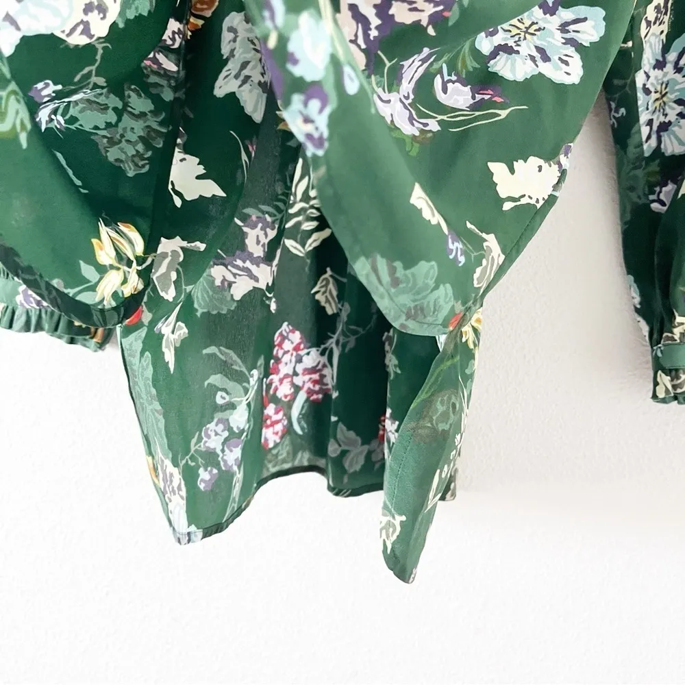 Zadig & Voltaire Theresa Floral Print Silk Top in Green - Image 7
