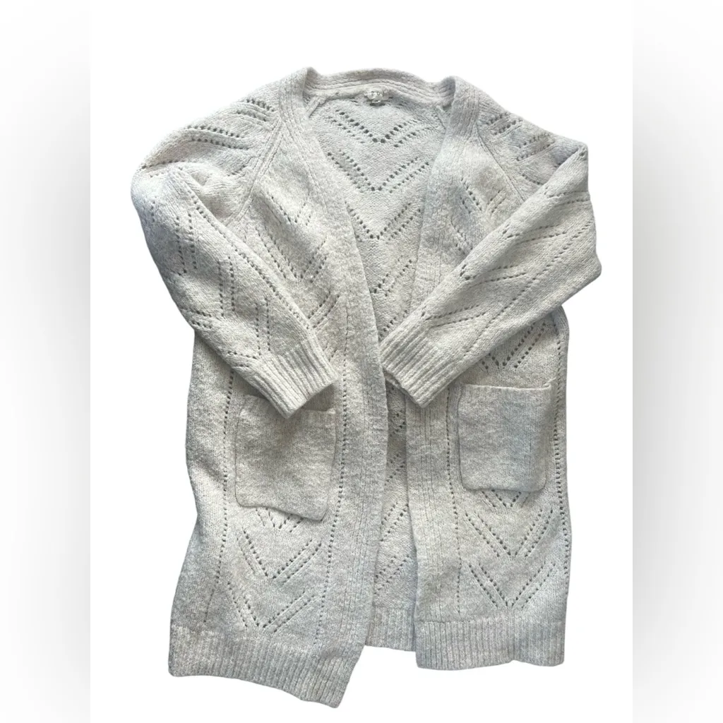 Pol Chunky Tan Long Sleeve Sweater Cardigan | Small - Image 2