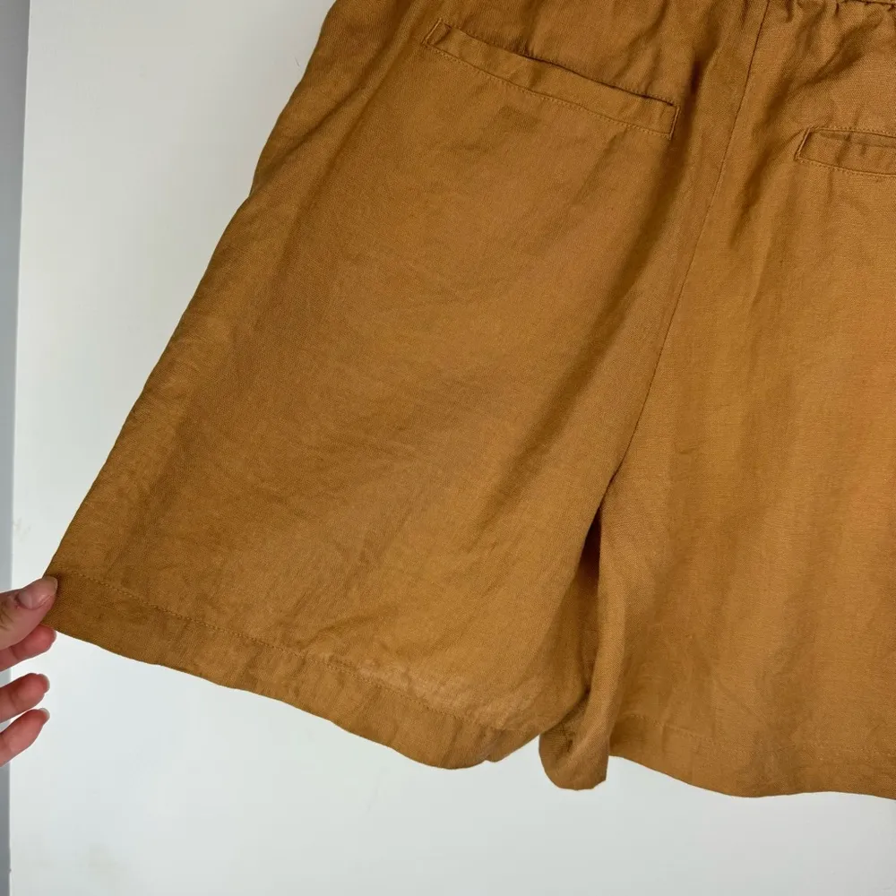 Tahari Womens 100% Linen Bermuda Shorts Sz Small Tan Relaxed Lagenlook - Image 9