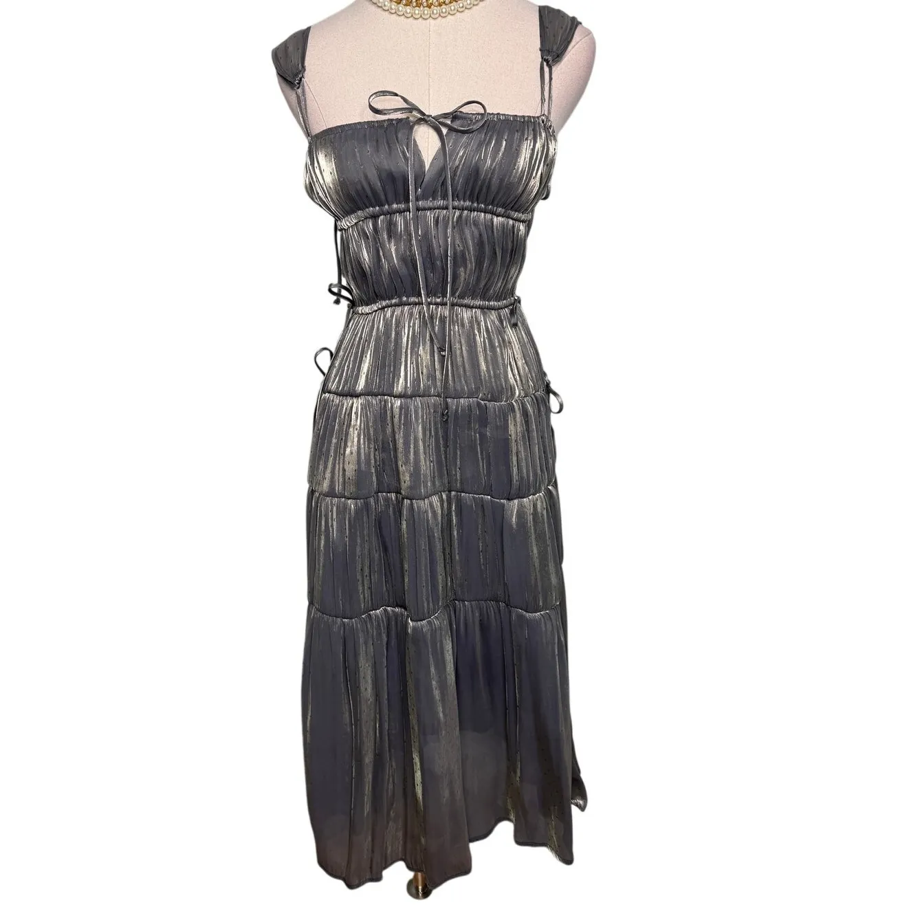 Ciao Lucia Tutti Dress Oyster silver gray polkadot polka dot size XS - Image 8