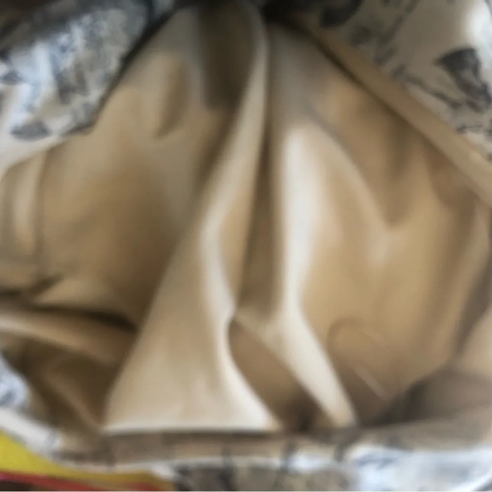 Solitaire Spring Soft Suede Feel Belted Trench Coat Retro Print Sz. S Tan Navy - Image 8