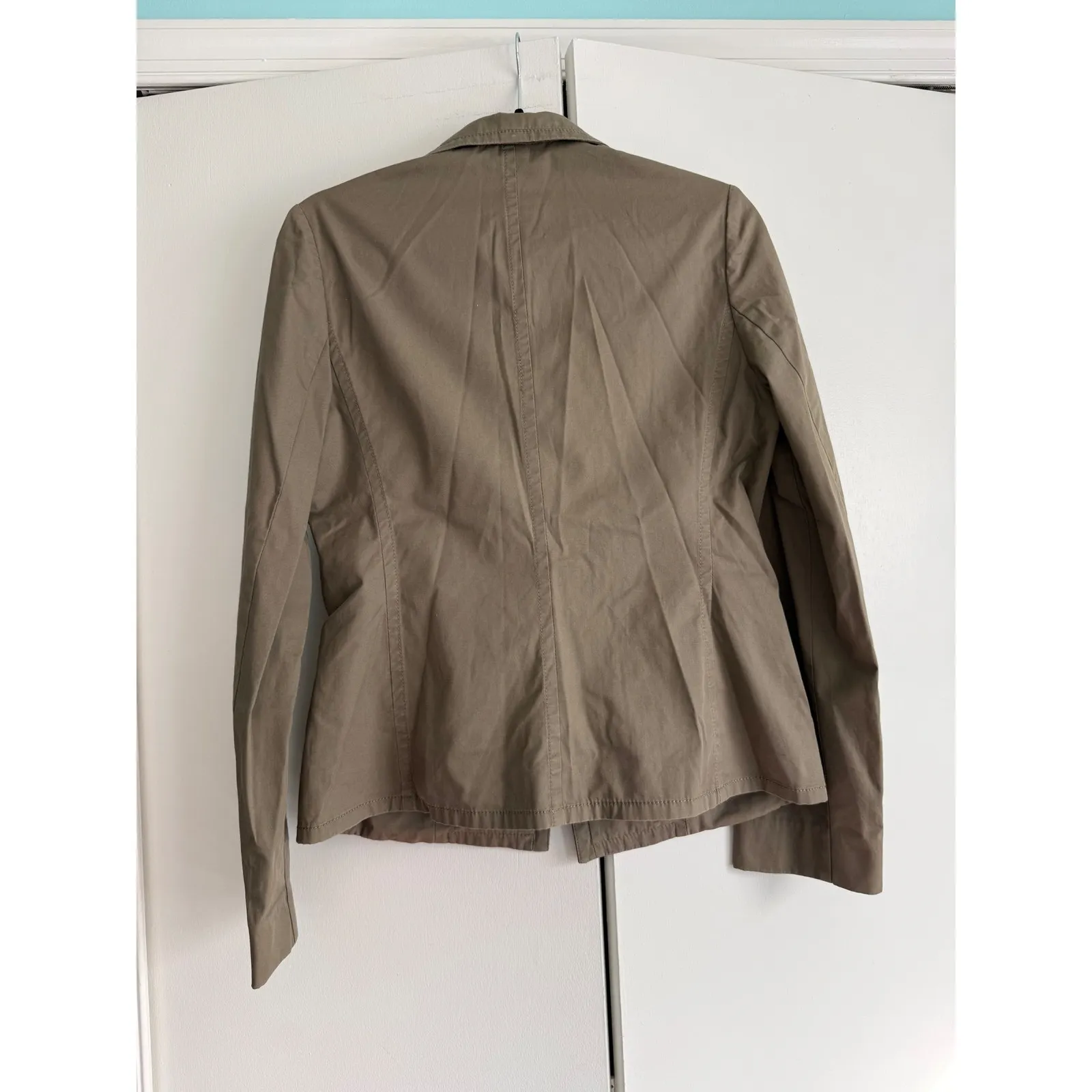 Banana‎ Republic Women's Khaki Cotton Blazer Jacket Size 8 Utility Layering - Image 7