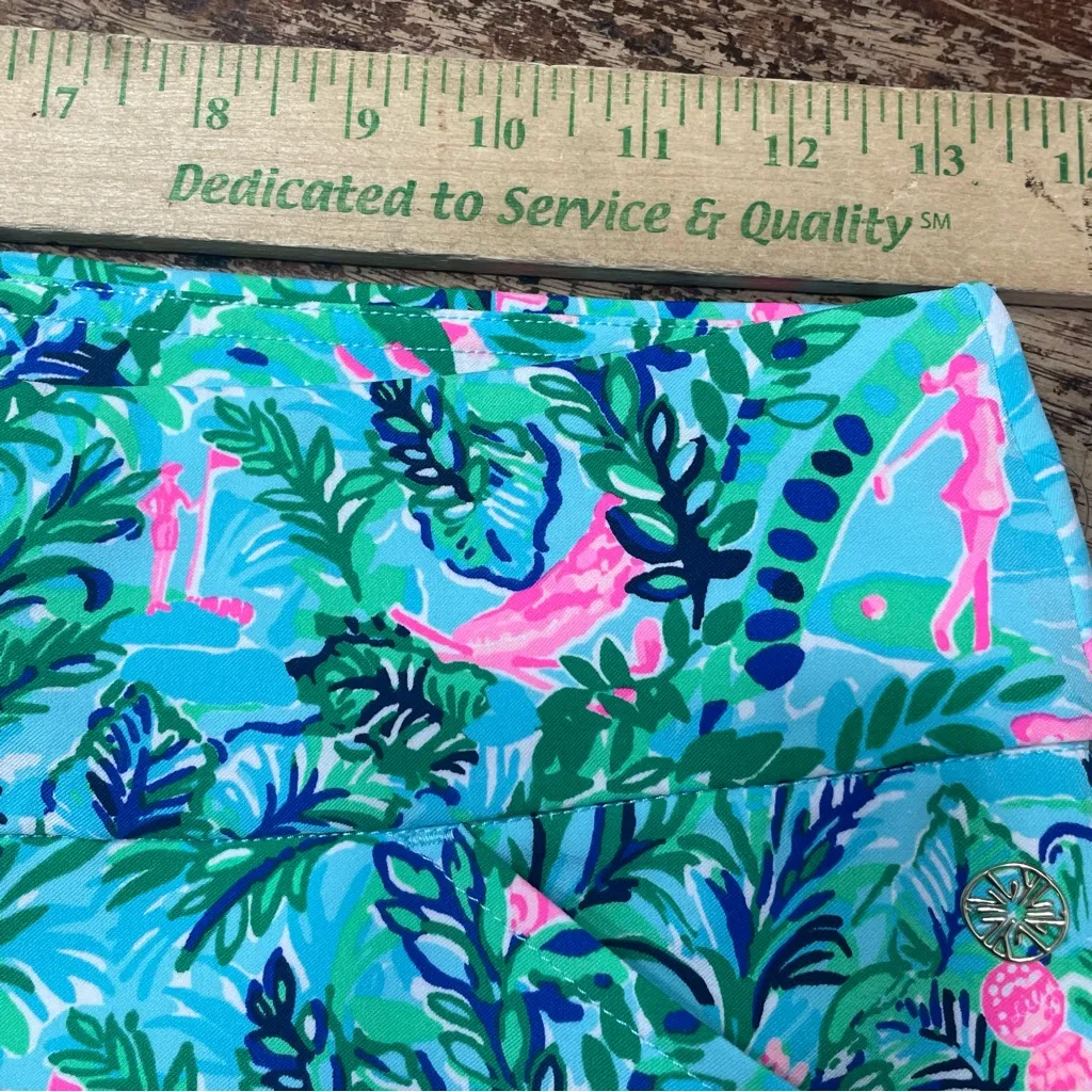 Lilly Pulitzer Luxletic Reid Short UPF 50+ Blue Horizon Par Fection‎ Golf 0 - Image 7
