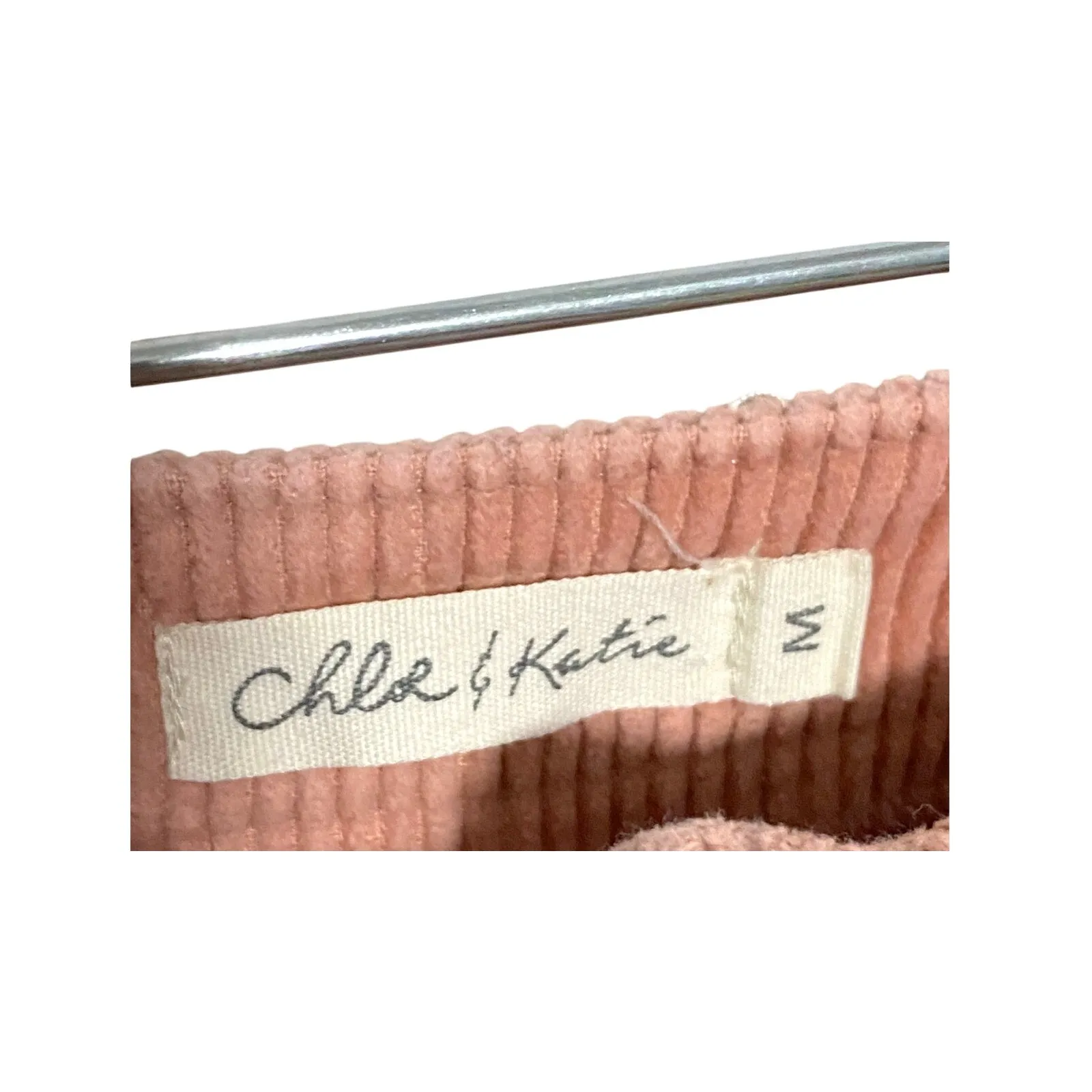 Chloe & Katie Corduroy Mini Skirt M Button Front Pockets Boho Feminine Soft Girl Pink Size M - Image 5