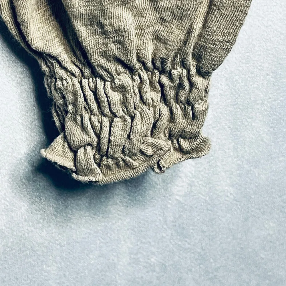 Daytrip Khaki Square Neck Long Sleeve Shirt M - Image 4