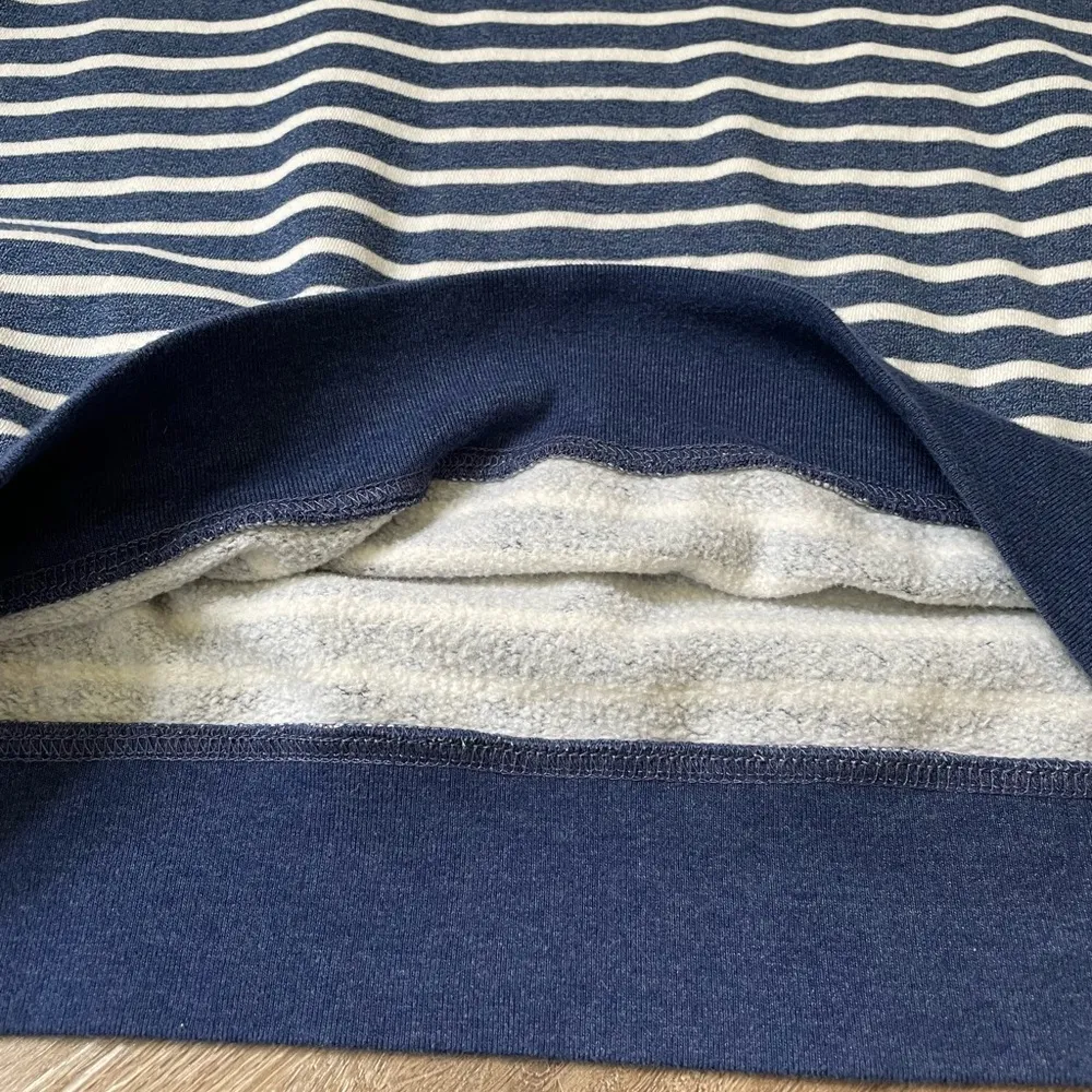 Old Navy Crewneck Striped Long Sleeve Top Fleece Lined Nautical ~ Women’s Size L - Image 12