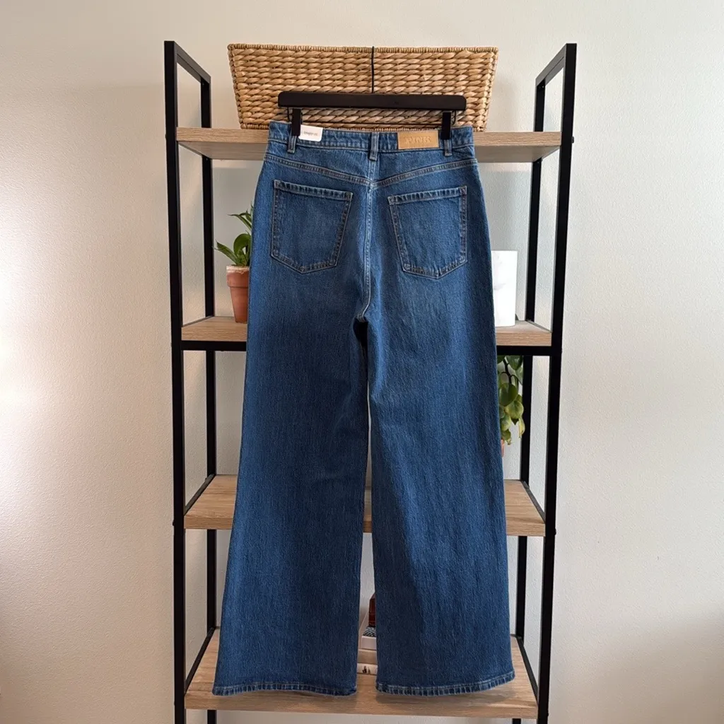 NWT PINK DENIM Victoria's Secret High-Rise Straight Leg Jeans, 12 - Image 5