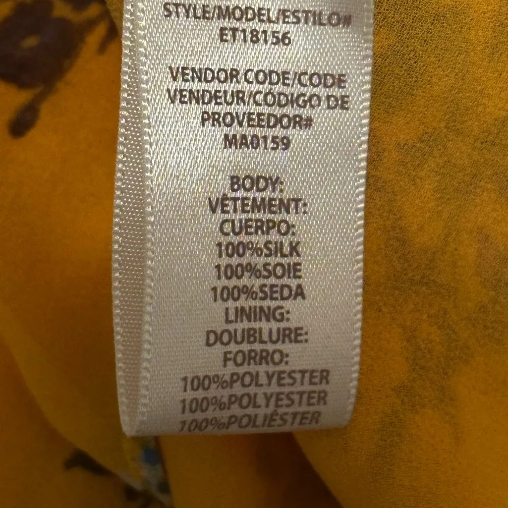 Ella moss 100% Silk cropped Flirty floral poetic garden off shoulder top Sz L - Image 5