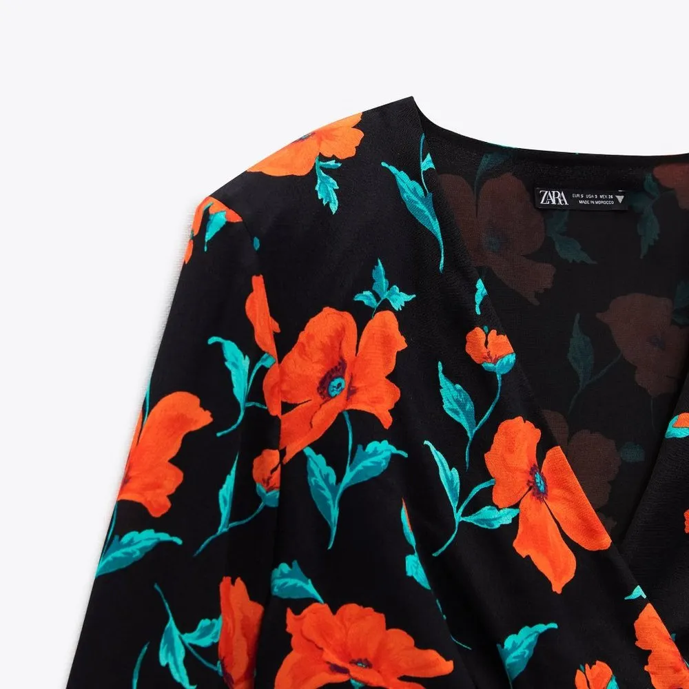 Floral printed crop top jacket S NWT - Image 7