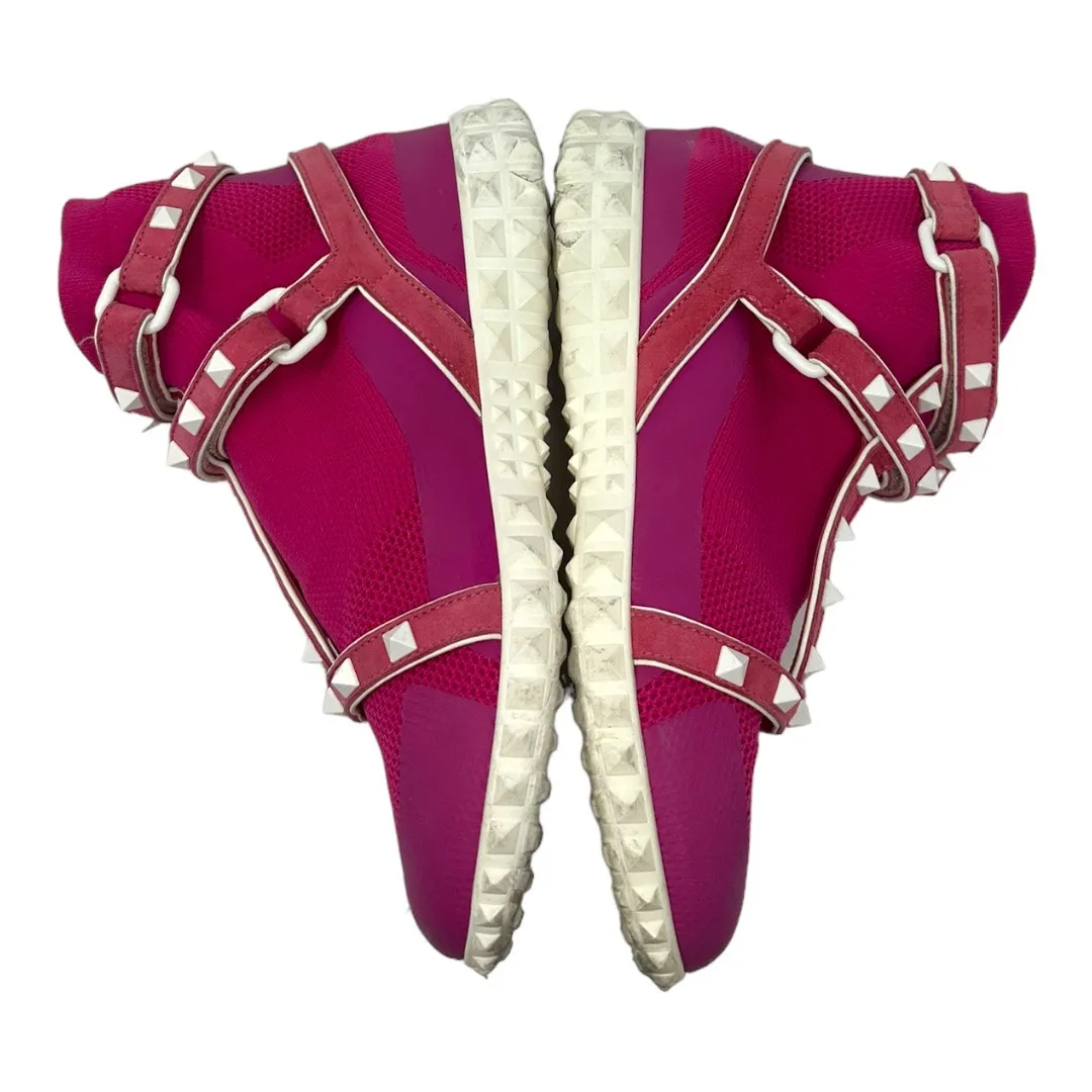 Valentino Garavani Rockstud Pink Sock Sneakers Caged Studded Shoes 36.5 - Image 8