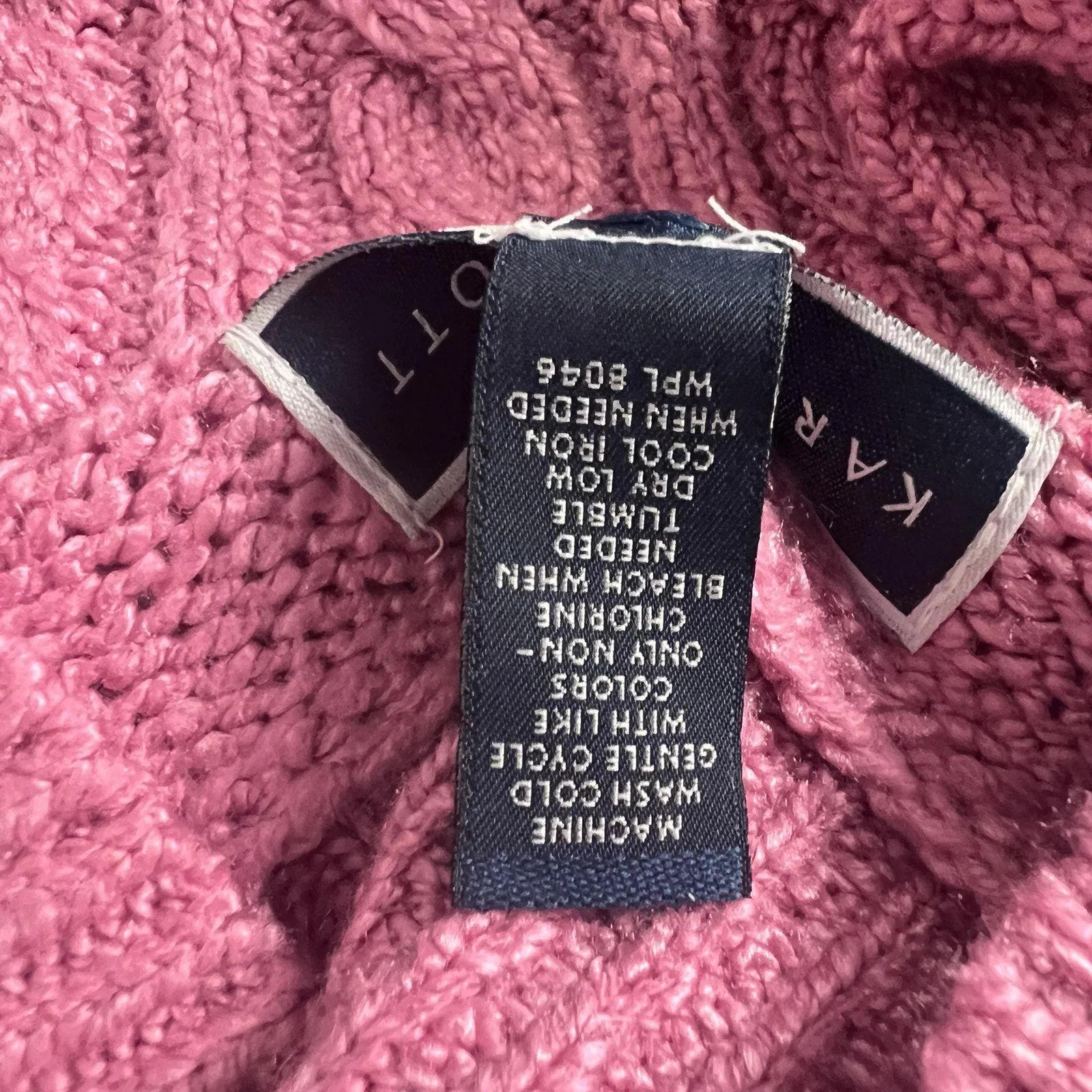 Karen Scott Cable Knit Pullover Pink Sweater Size Large - Image 9