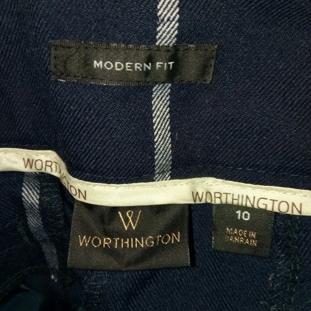 Worthington 10 34x33 Modern Fit Black Plaid Workwear Trousers Pants - Image 6