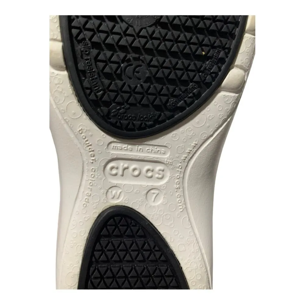 crocs womens 7 mercy white work clogs slip on rubber medical shoes - Image 7