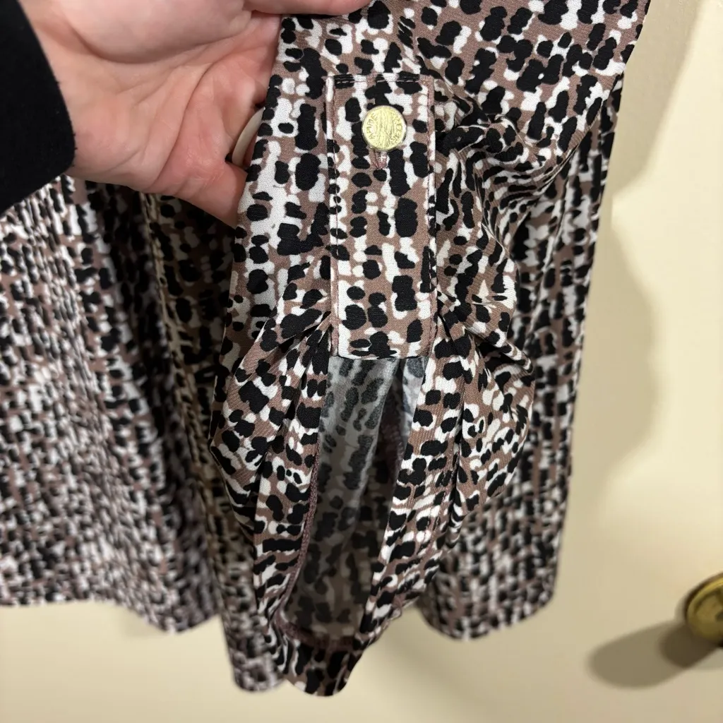 Anne Klein Patterned Long Sleeve Top with Zipper Size L - Image 7