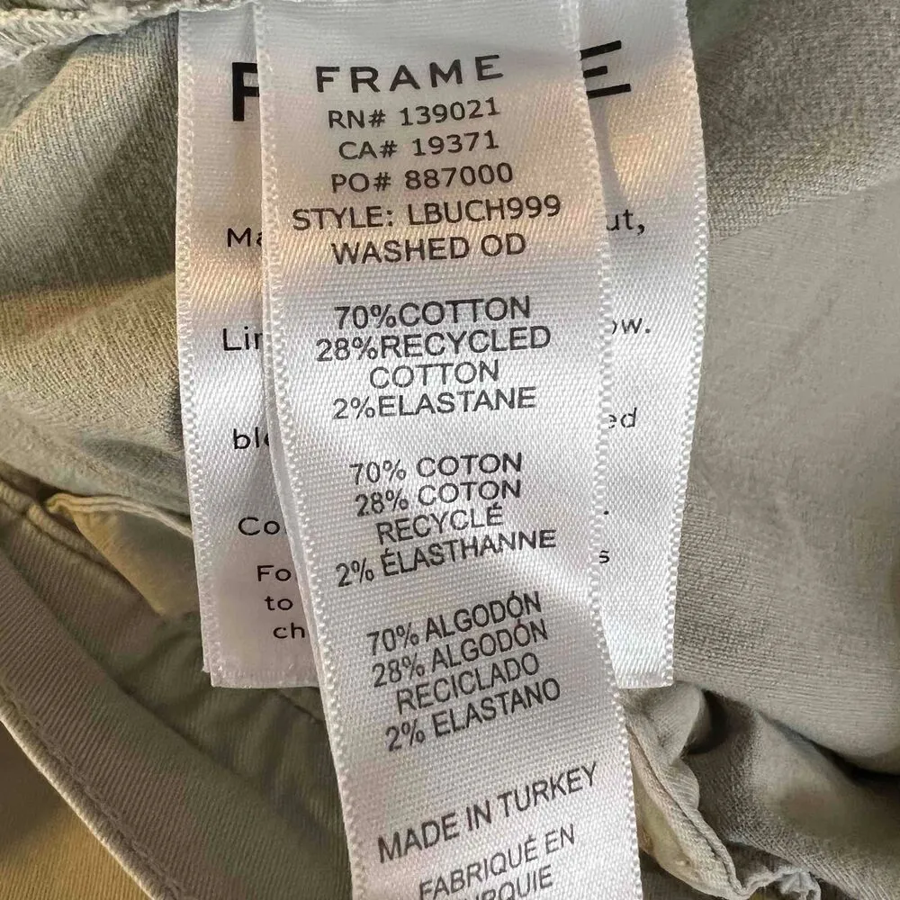 Frame Light Grey Le Beau Straight Leg Khaki Chinos Womens 29" Waist - Image 8