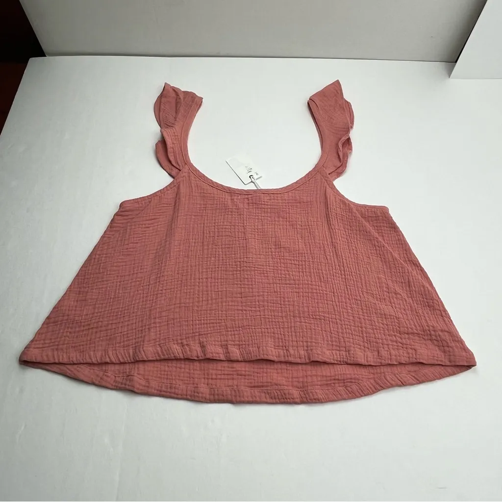 Marine Layer Jude Flutter Sleeve Cotton Tank Rosette Pink Womens‎ Size XL NEW - Image 12