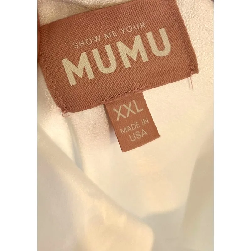 Show Me Your Mumu Jasmine Halter Midi Dress Ivory Luxe Satin XXL - Image 6