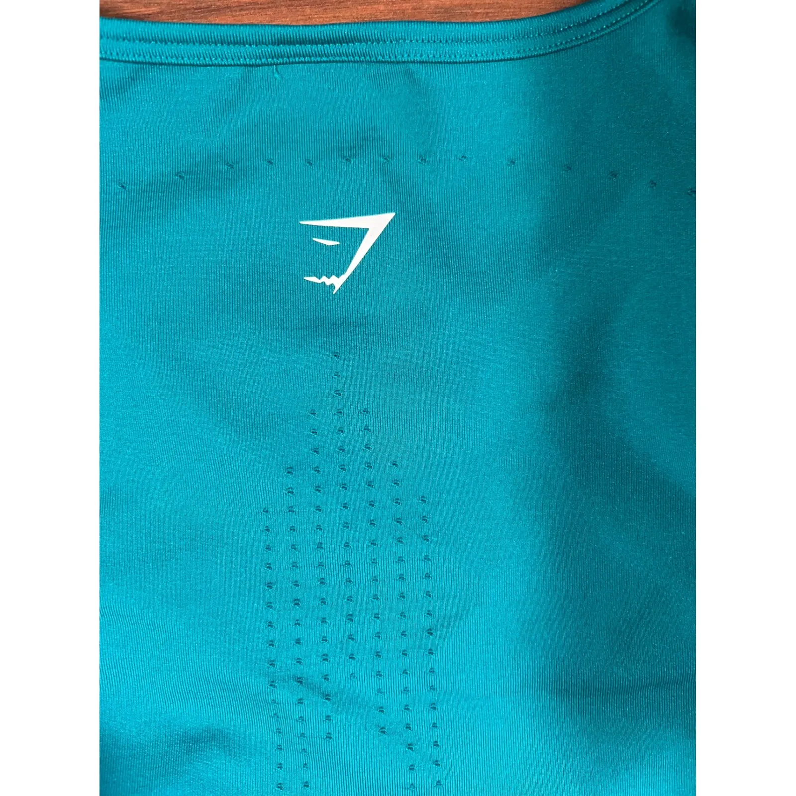 Gymshark XL Teal Sleeveless Workout Crop Top Athleisure Activewear - Image 5