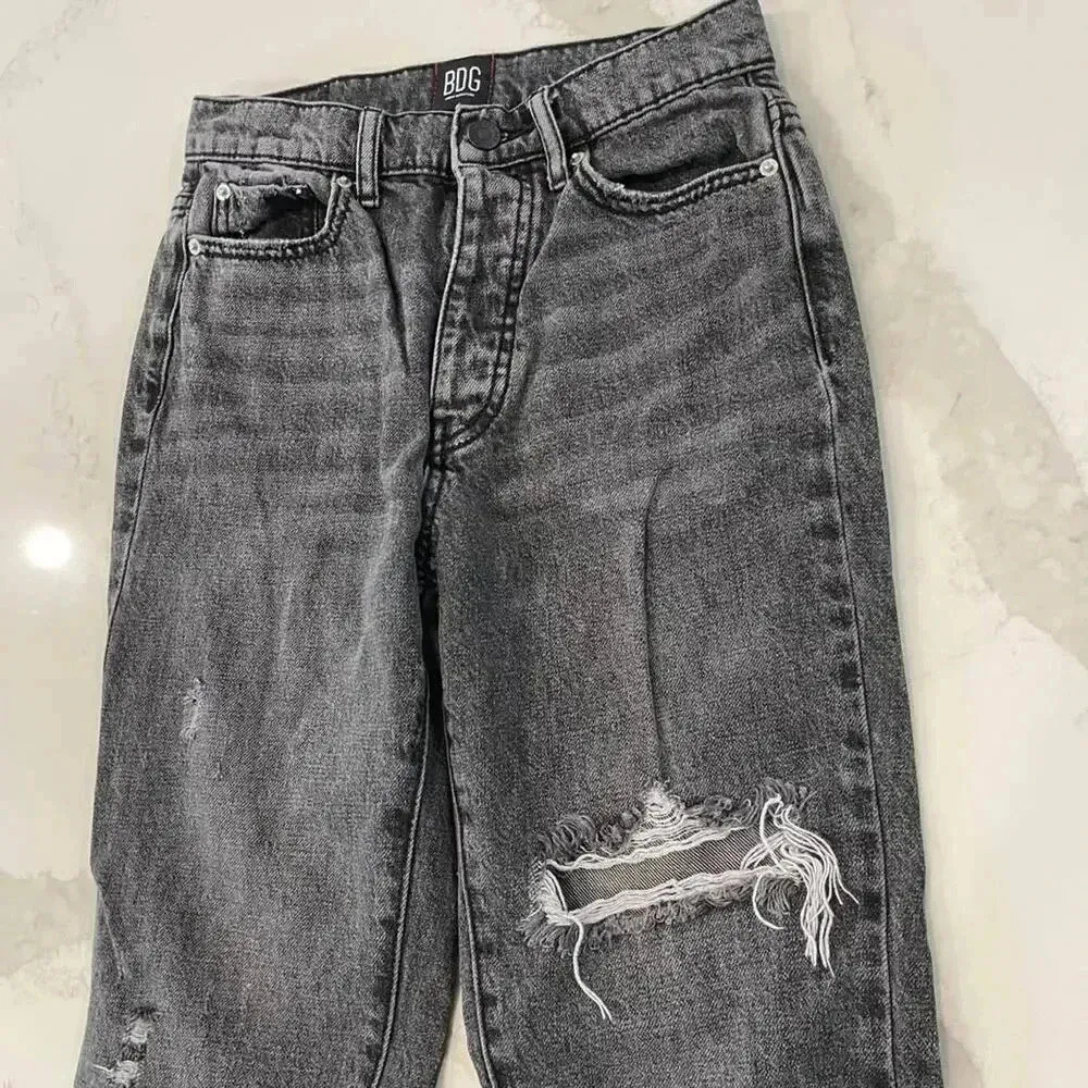 BDG Urban Outfitters Denim Jeans Black Slim Straight Button Fly Women's Size 24 - Image 3