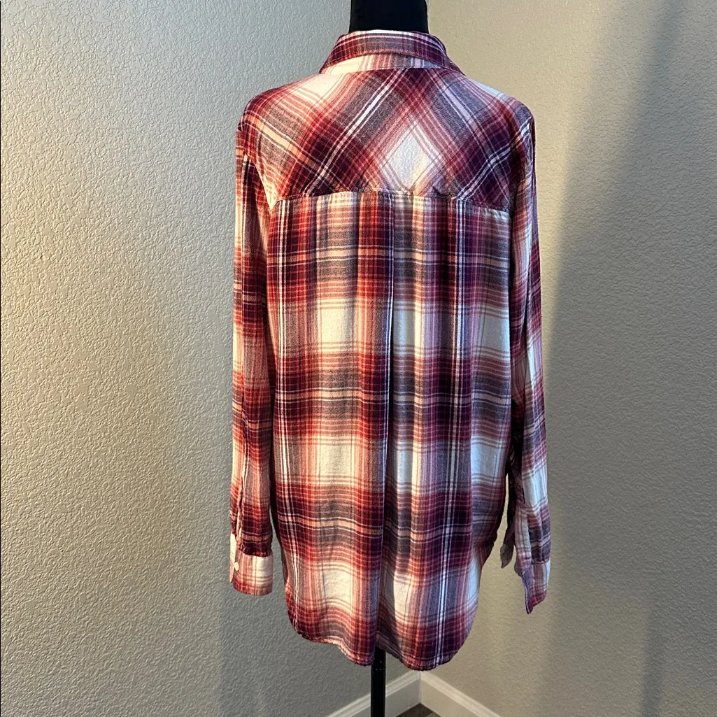 Mudd Red and White Plaid Shirt - Image 3