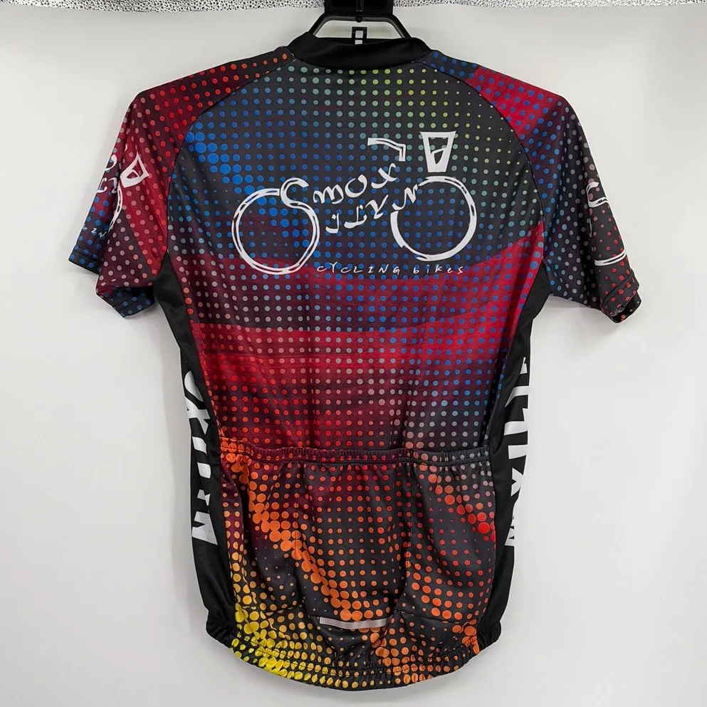 Moxilyn Cycling Full Zip Front Womens Jersey Sz XXL Polka Dot Short Sleeve Bikes Black - Image 5