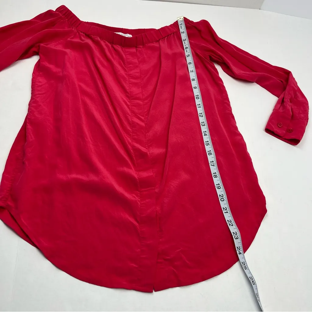 Equipment Femme Red‎ Dust Strawberry Silk Blouse Womens Size XS Off The Shoulder - Image 5