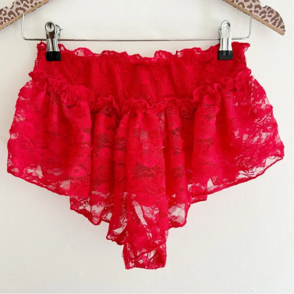 FREE PEOPLE Red House Party Micro Shortie Size Small - Image 3