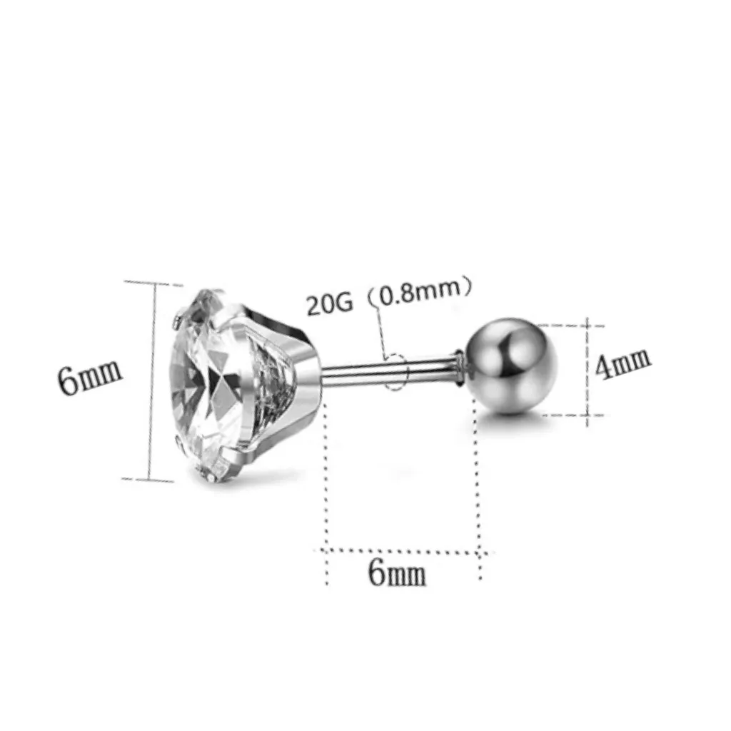 Rainbow Stainless Steel CZ Barbell Earrings Green - Image 3