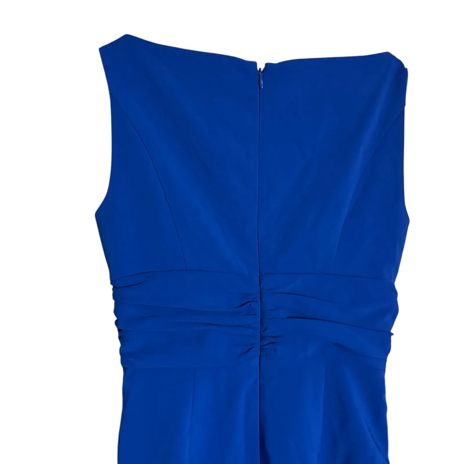 Kay Unger Sapphire Blue Sabina Knot Waist Sleeveless Cocktail Midi Dress 2 - Image 10