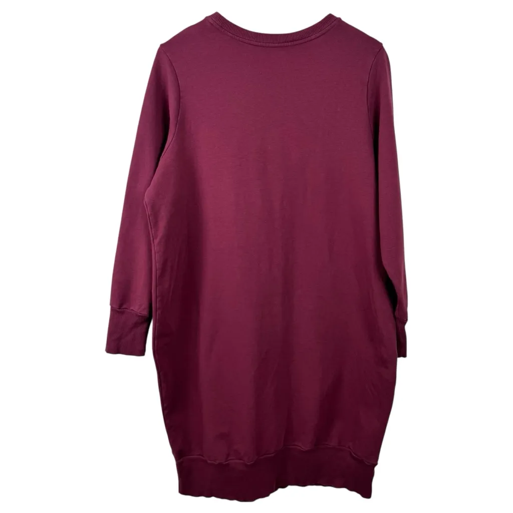Universal Standard Bree Sweatshirt Dress Dark Cherry Front Pocket Size 14-16 - Image 10