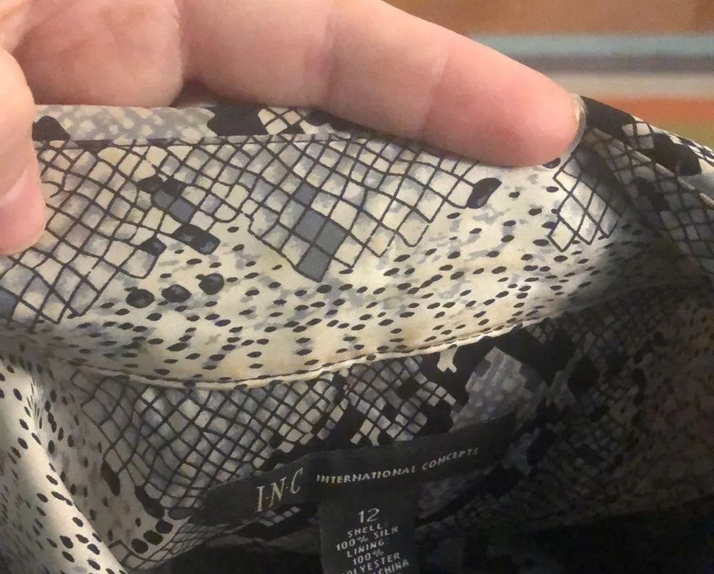 LAST CHANCE 💄 I.N.C International Concepts Silk Shirt Dress, size 12 Black - Image 9