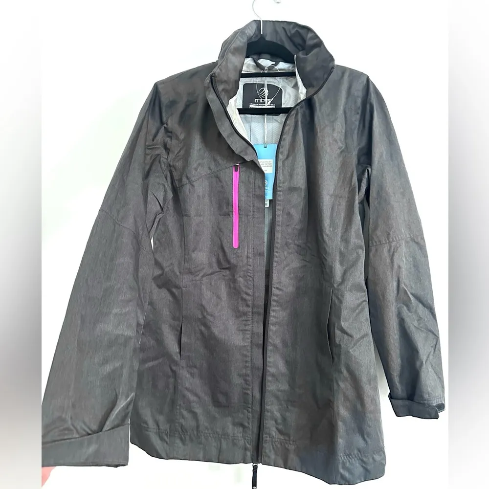 NWT MPG Daisy Rain Trench Coat Small Gray - Image 2