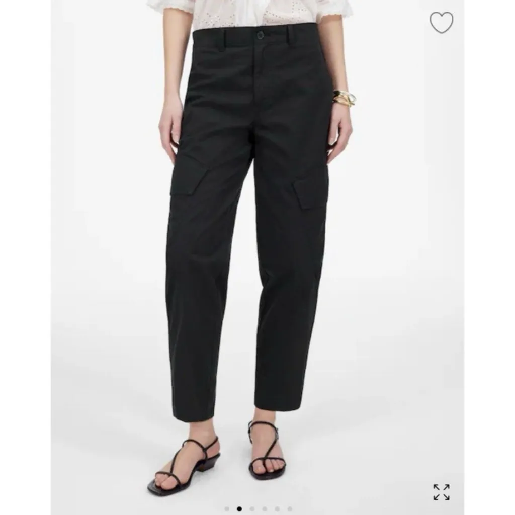 MADEWELL$128 Seamed Barrel-Leg Utility Pant Jet Black Garment-Dyed Twill Size 16 - Image 2