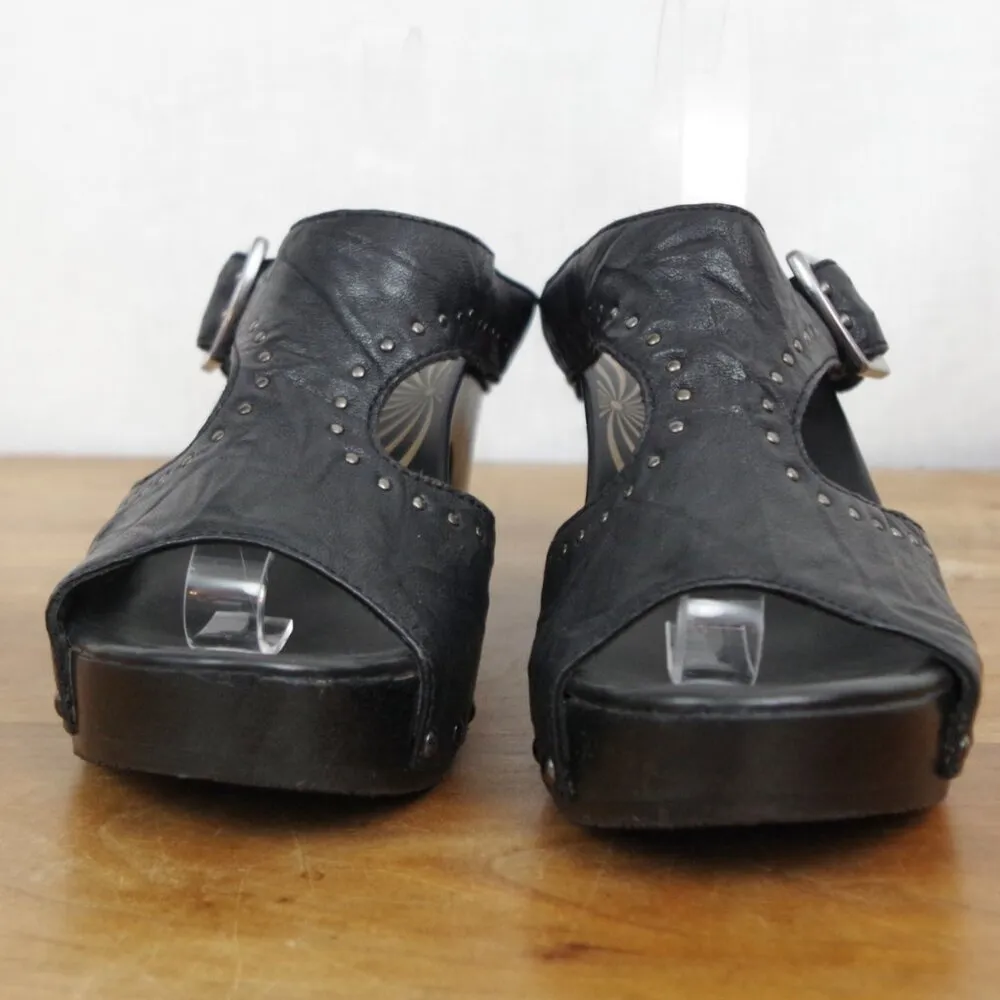 Dansko Ripley Studded Black Leather Mule Clogs EU 37 - Image 8