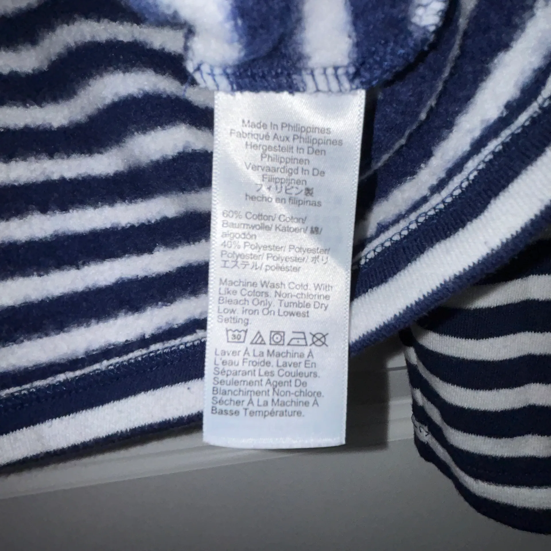 Stripe Print 1/4 Zipper Front Pullover Knit Fleece Top - Image 3