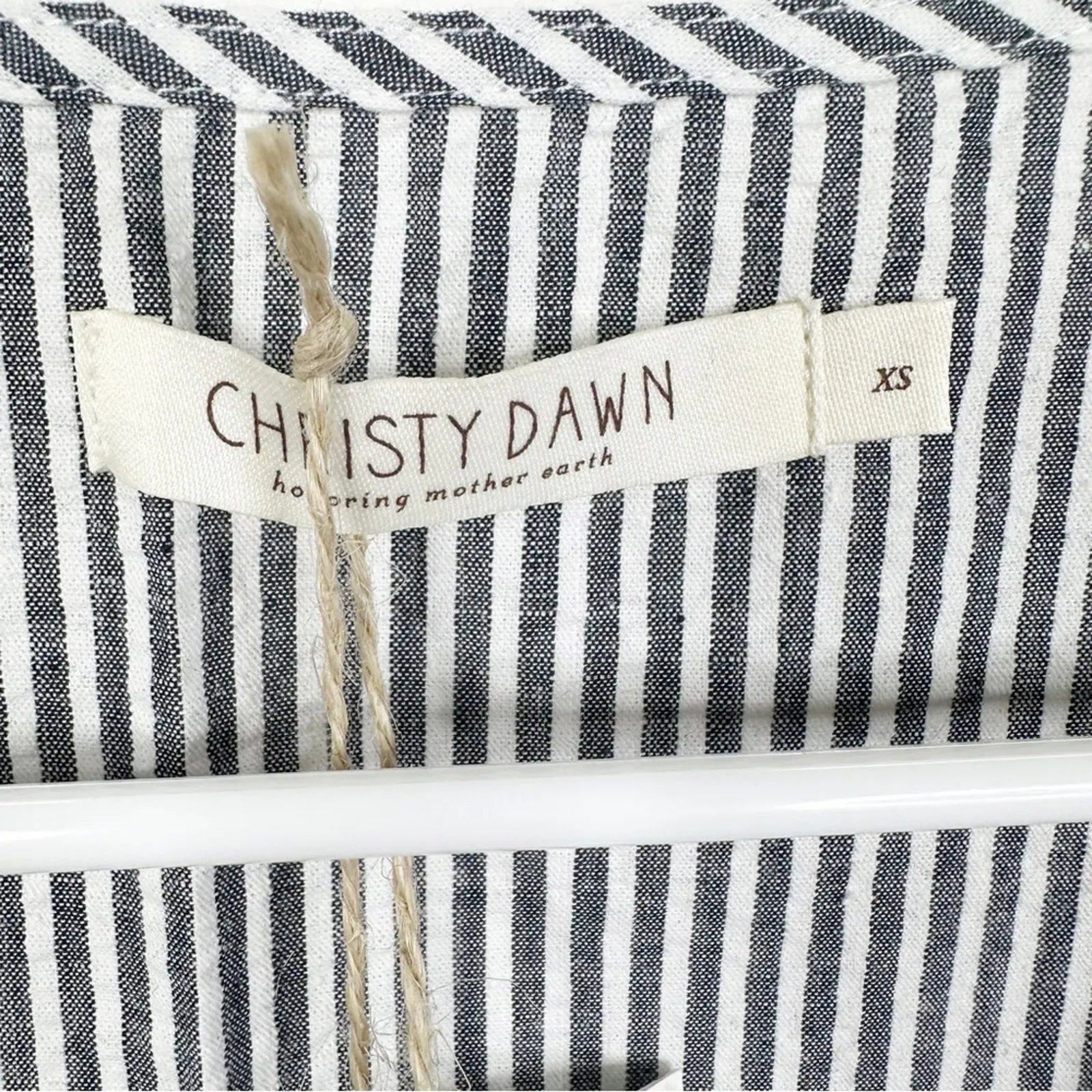 NEW Christy Dawn The Lennon Dress in Pewter Stripe Short Sleeve Midi Length XS - Image 9