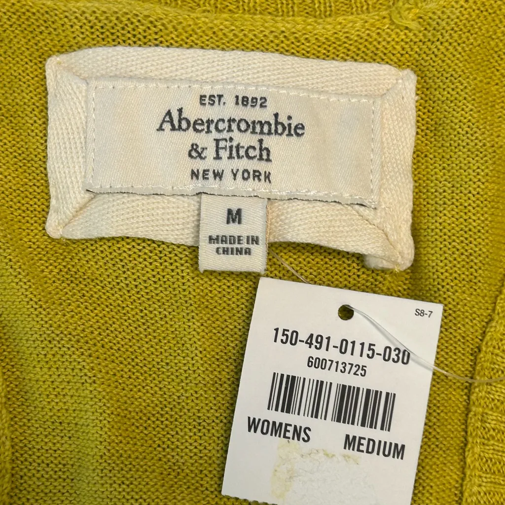Vintage Y2K preppy Abercrombie & Fitch ruffle knit vest with moose logo NWT MED - Image 5