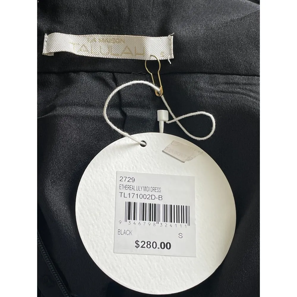 La Maison Talulah Black Ethereal Lily Midi Dress Swiss Dot - Image 10