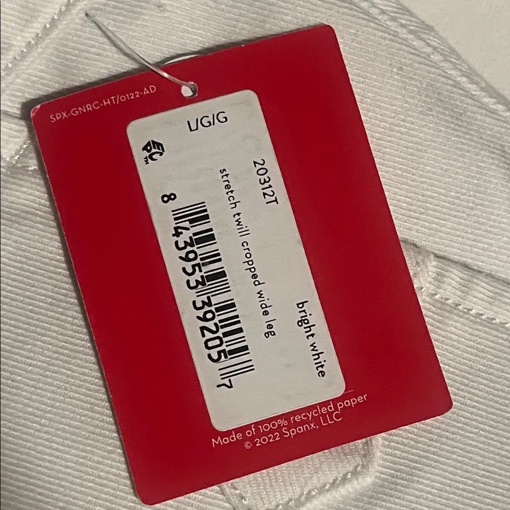 Spanx stretch twill wide leg pants white large  tall NEW - Image 12