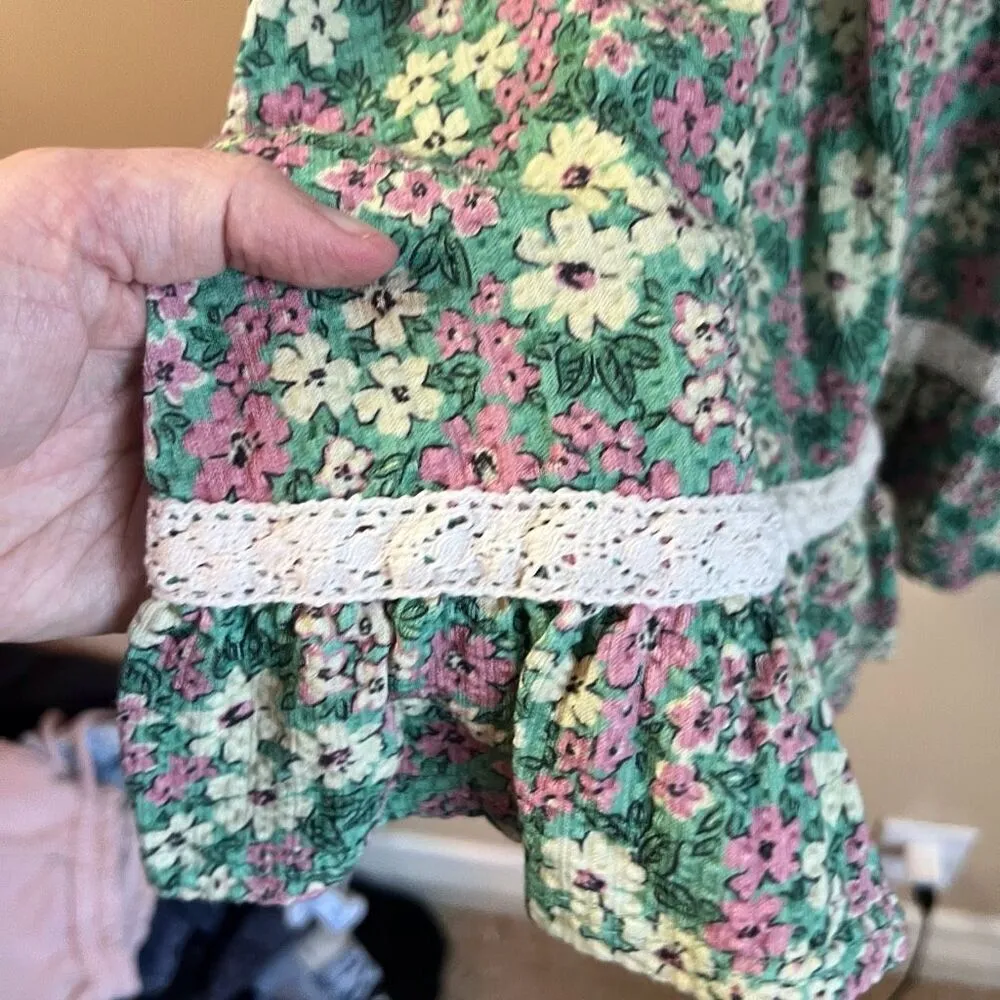 Urban Outfitters Womens Crocheted‎ Cottagecore Fairy Cinched Dress Size Medium - Image 4