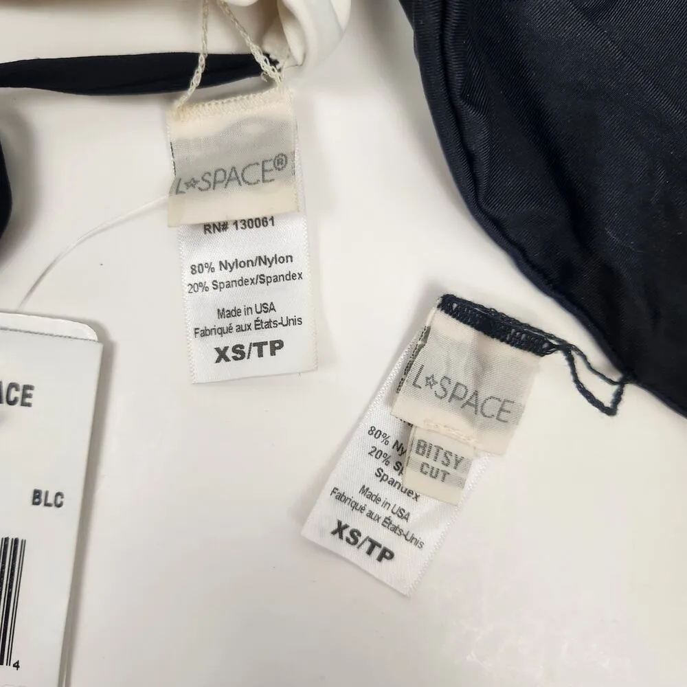 L*Space Freddie Bikini Top Nancy Lee Bitsy Bottom Set Black Cream Size XS NWT - Image 7