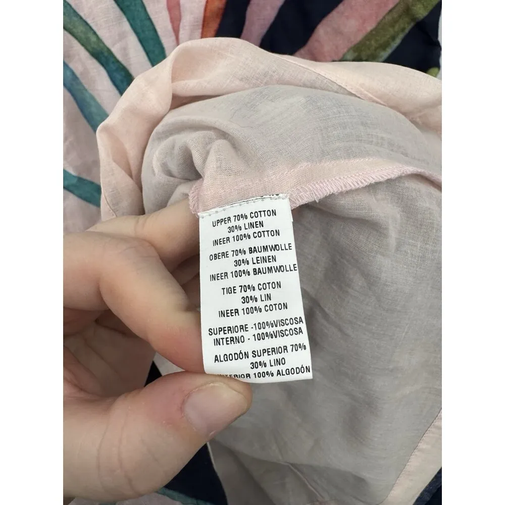 Conditions Apply Anthropologie Dress Women XS Pink Palm Frond Linen Blend NEW - Image 7