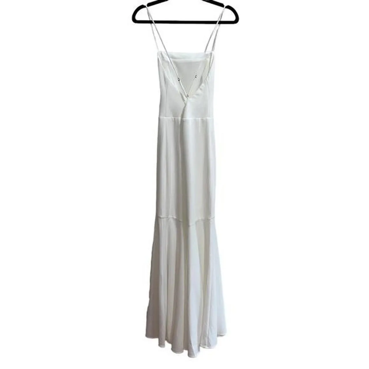 ELLIATT Women's Ivory Square‎ Neck Criss-Cross Back Collins Mermaid Gown Size M - Image 4