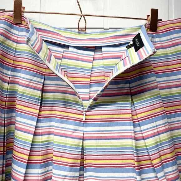 Talbots Rainbow Striped Pleated‎ Skirt Size 12 - Image 11
