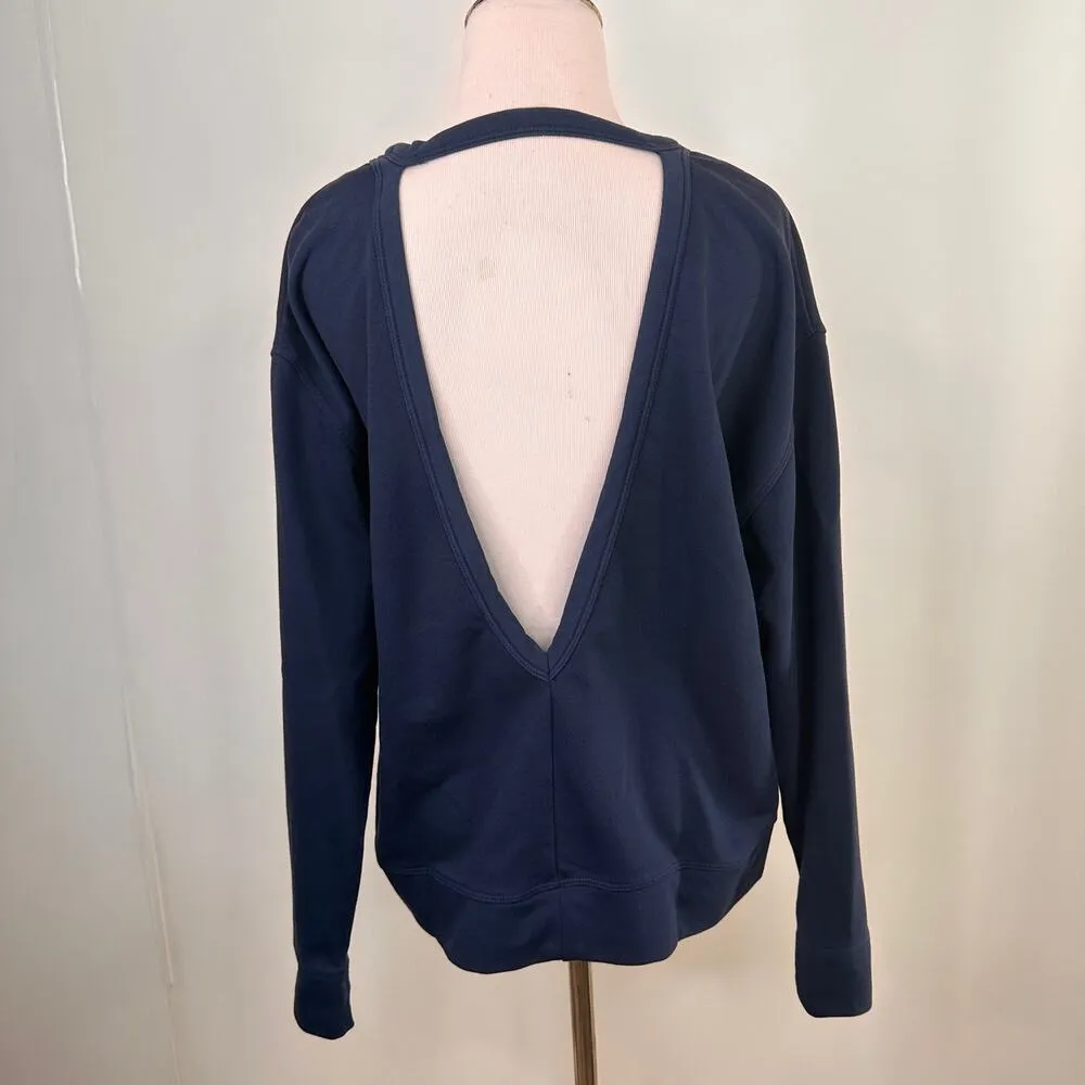 Nike Women's Navy Dri-Fit Open Back Training Top Size Medium - Image 4