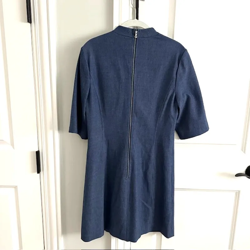 Alice + Olivia Coley A-line Dress Size: 8 Color: Blue - Image 5