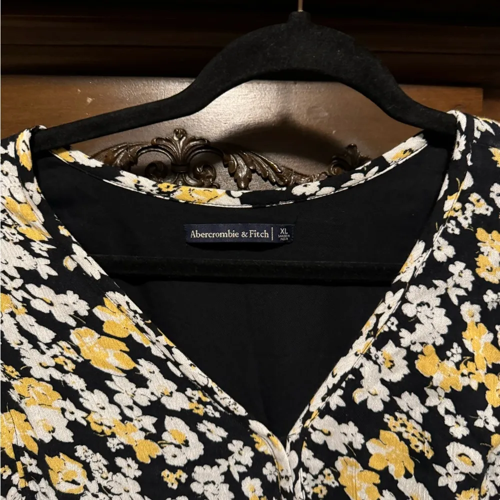 Floral Black and Yellow Dress - Image 3