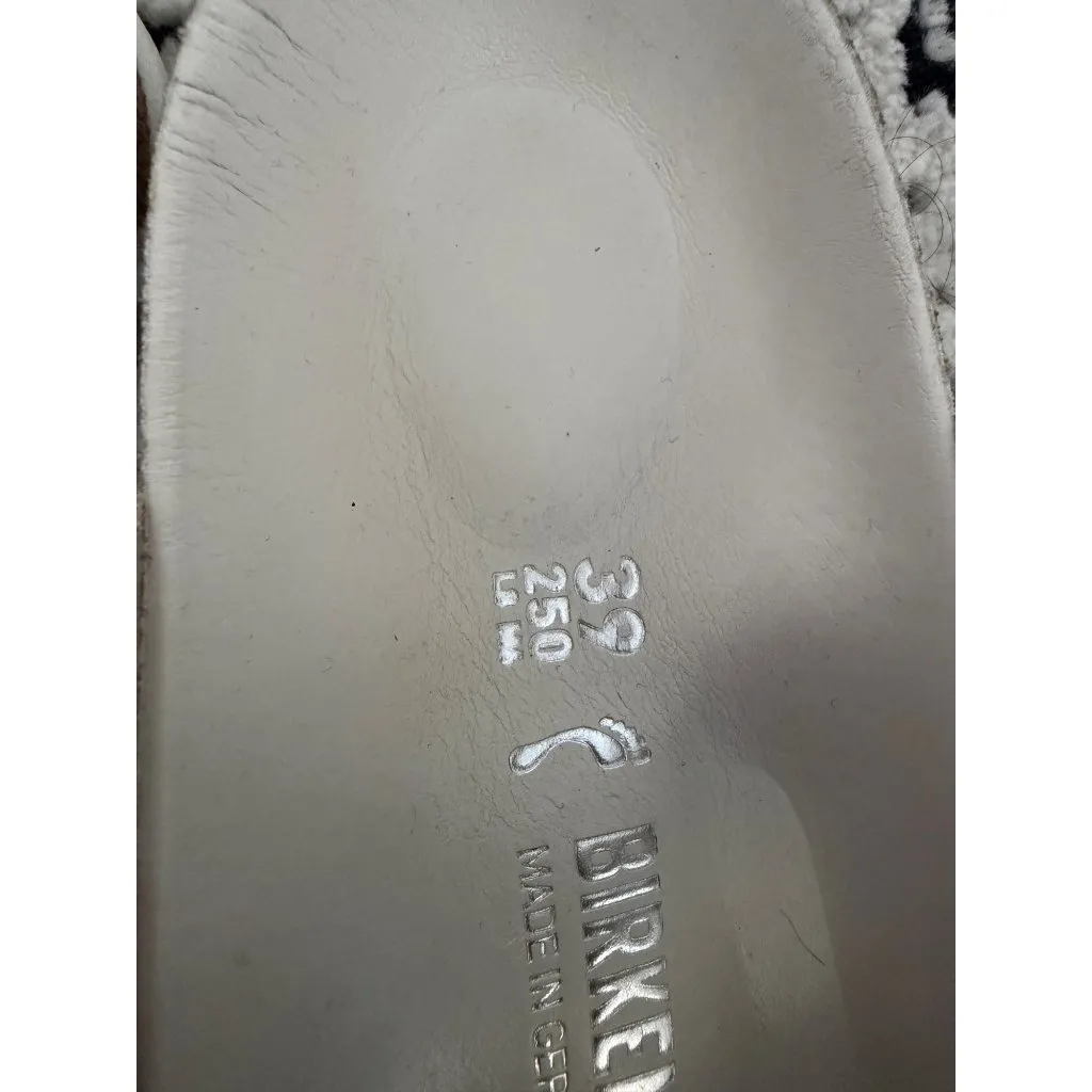 BIRKENSTOCK White Leather Slide Sandals Size Women’s 8 - Image 3