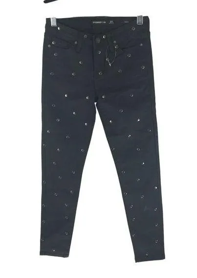 Lip Service Womens Black Studded Needle Skinny Jeans Goth Punk Size 27 - Image 1